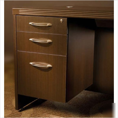 3-drawer suspended pencil box/box file pedestal mocha