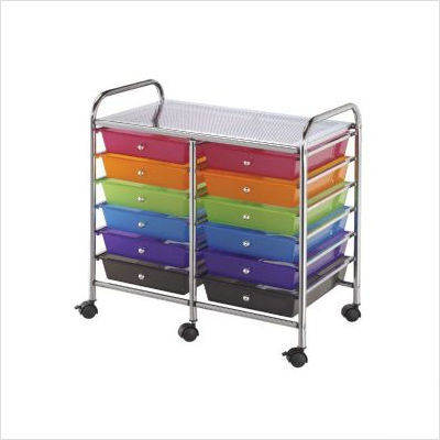 Blue hills studio storage cart 3 smoke color drawers