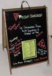 Deluxe a frame hardwood sidewalk sign w/acrylic panels