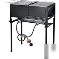 Double baskets gas deep fryer camping outdoor propane
