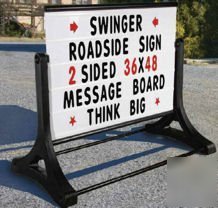 Portable 2 sided roadside sidewalk message board sign