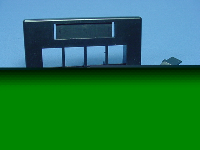 Leviton black 4-port quickport jack cubicle wallplate