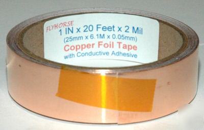 1 in x 20FEET x 2MIL conductive copper foil tape esd