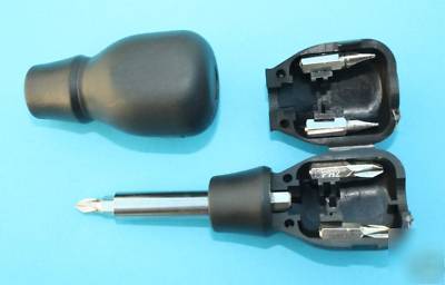 4 in 1 magnetic screw driver set compact, in handle