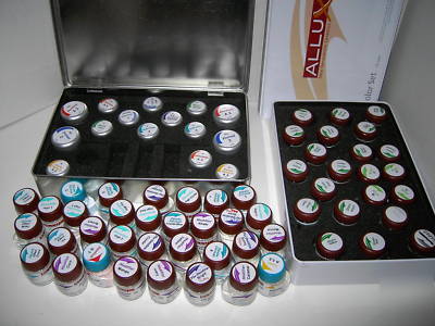 Allux wieland, lot of 32-12G bottles,modifier,shoulder+