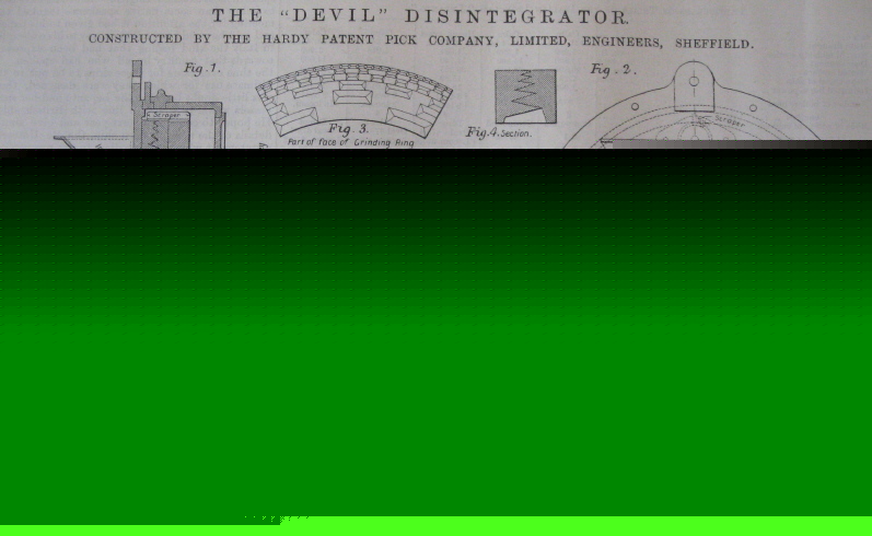 Devil disintegrator grinding machine 1888 hardy pick co