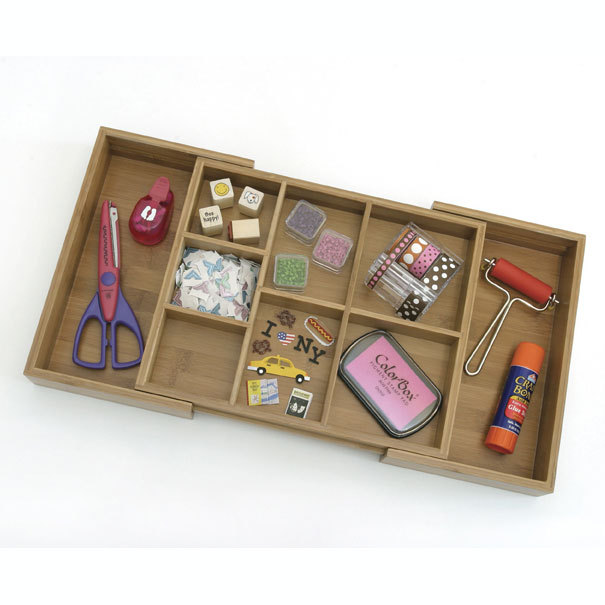 Expandable junk organizer bamboo