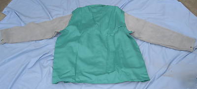 New magid welding jacket xl leather sleeves 630LS green