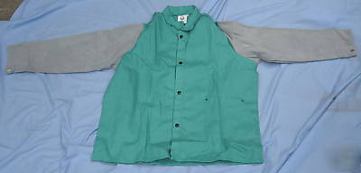 New magid welding jacket xl leather sleeves 630LS green
