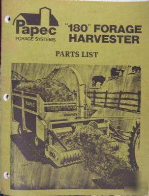 Papec 180 forage harvester parts manual