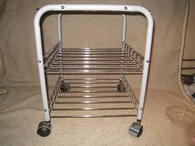 New 3 shelf metal cart rolling wheels portable shelving