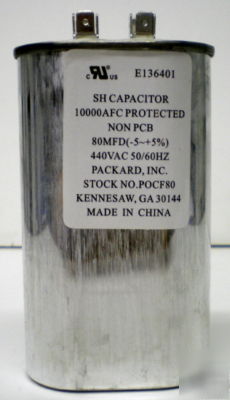 POCF80 oval 80 mfd uf 440 volts motor run capacitor