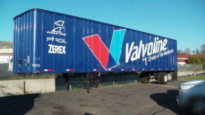 Valvoline motor oil semi trailer storage advertising 