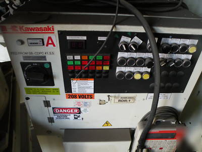 Kawasaki ux 120 industrial robot combo vacuum, controls