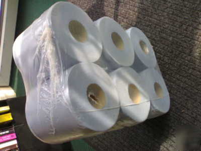 6 centre feed recycled paper rolls 200MM blue