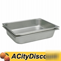 6 commercial full size stainless steam table pans 6