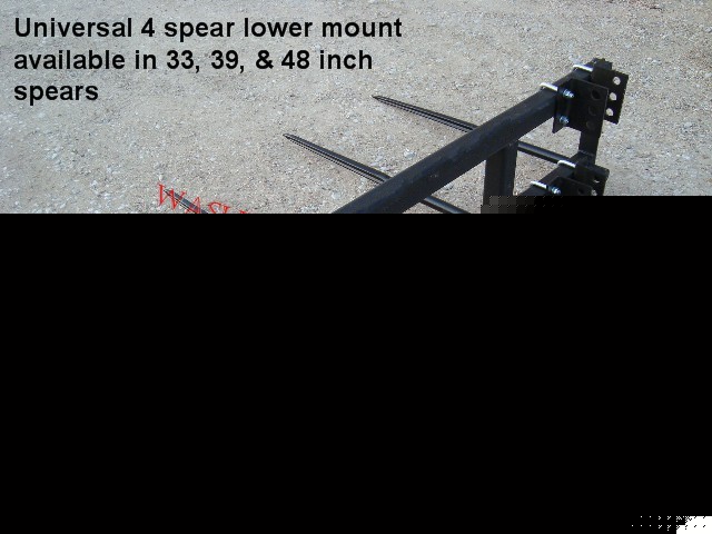 Hay bale tractor loader carrier 4 spear spike prong 48