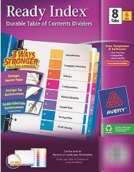 New avery 11186 ready index contemporary color table 