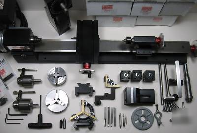 Sherline 4400 (3.5X17) miniature lathe with accessories