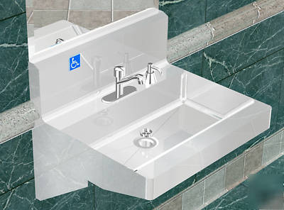 Ada wash up hand sink 1 station vandal resistant faucet