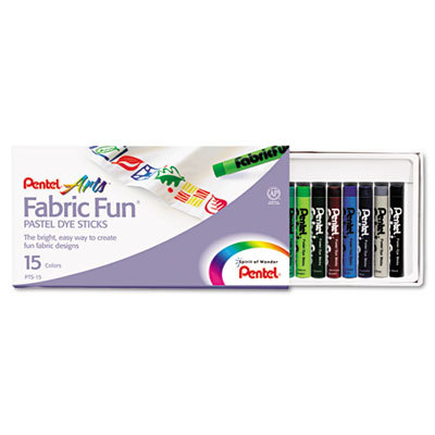 Fabric pastel dye sticks, assorted, 15 per set