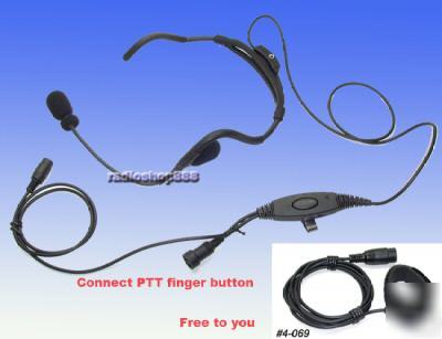 Headset mic with ptt finger button fr motorola 88S 68M