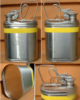 Near mint 1 gallon stainless steel safety can 