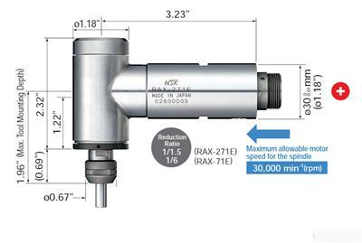 Nsk nakanishi 90Â°angle spindle rax-71E 1.18