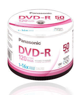 Panasonic dvd-r 4.7GB 50 pk spindle for video recording