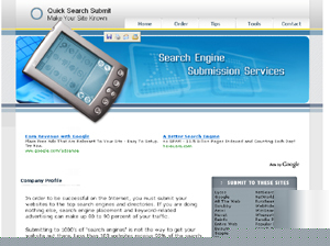 Search engine submission website + google adsense 