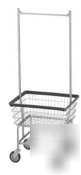 Standard laundry cart w/ double pole rack chrome