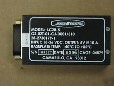 Arnold magnetics #LC28-5 dc converter mil# 28-2730179-1