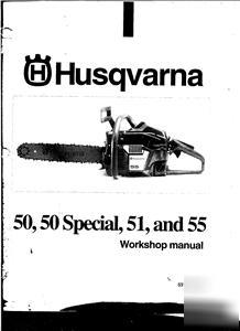 Husqvarna 50,50SP,51,55 workshop manual pdf on disc.