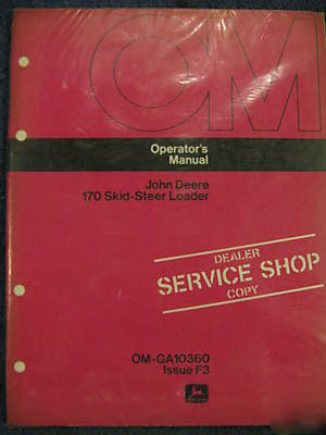 John deere 170 skid steer loader operator manual