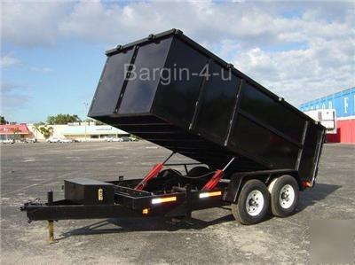 New 2010 7X16 7 x 16 hydraulic dump equipment trailer