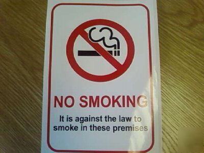 New A5 no smoking sticker ( ) sign to comply with law.