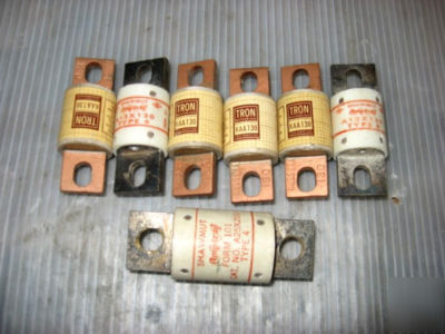 New - lot of 7 - tron KAA130 & shawmut rectifier fuses