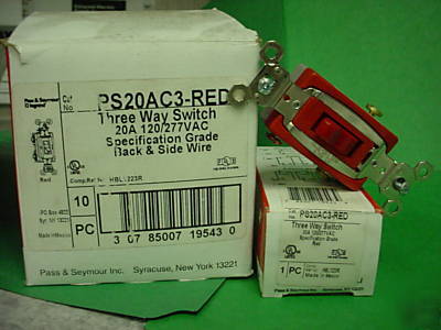 PS20AC3-red p and s 20A 120/277VAC b and s wire 3W sw