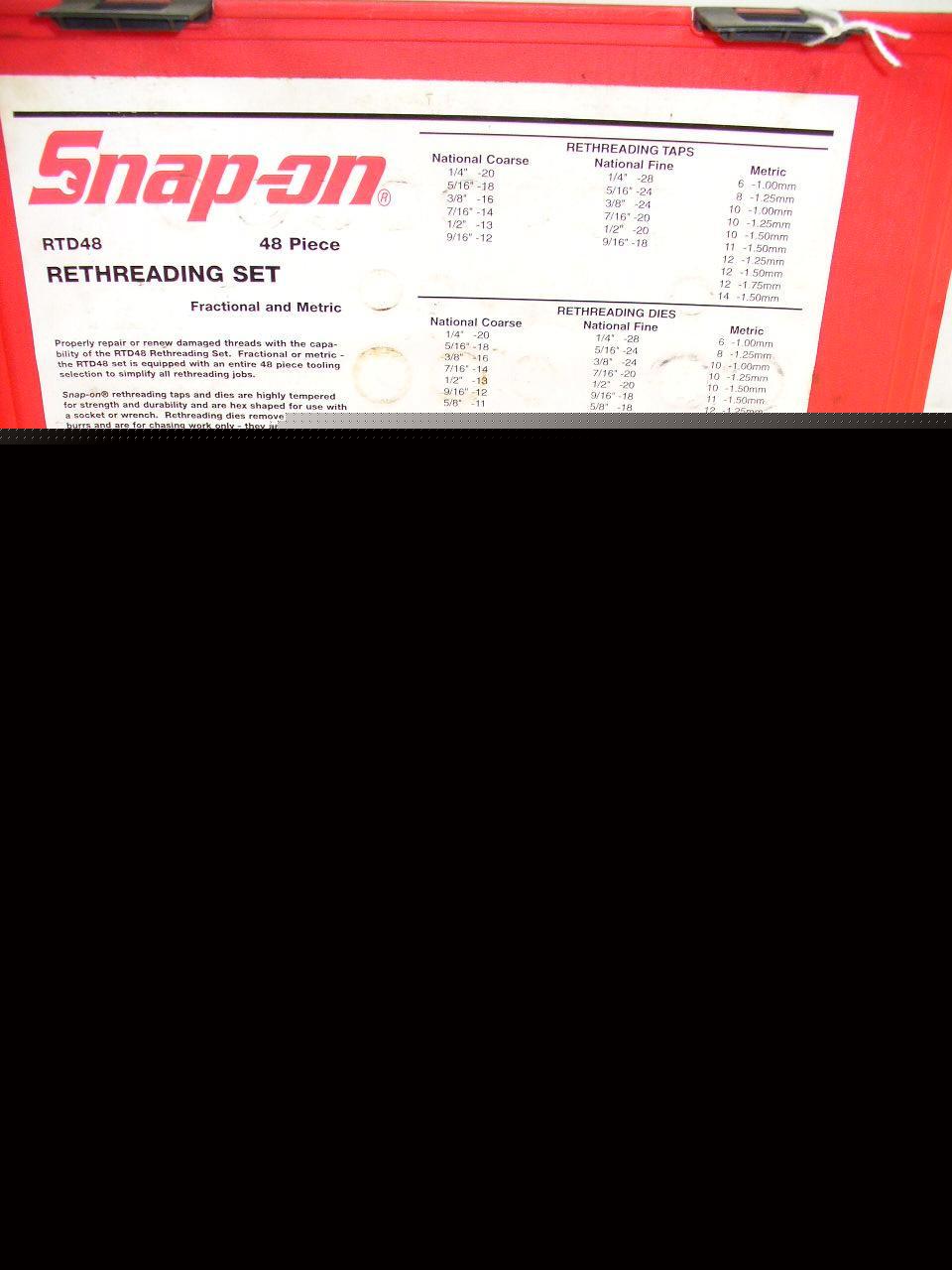 Snap on tool rethreading set RTD48