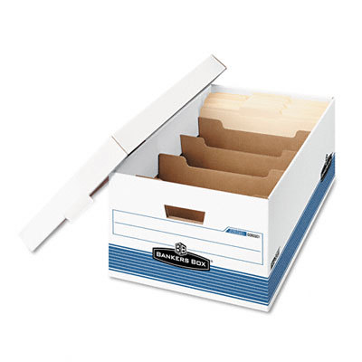 Stor/file dividerbox, legal, white/blue, 12 per carton