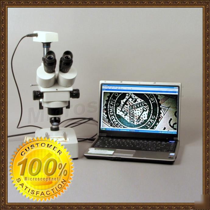 Trinocular stereo zoom microscope 3.0MP digital camera