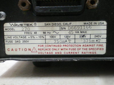 Wavetek 12MHZ programmable pulse generator model 271 