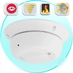 Working smoke detector with hidden camera.