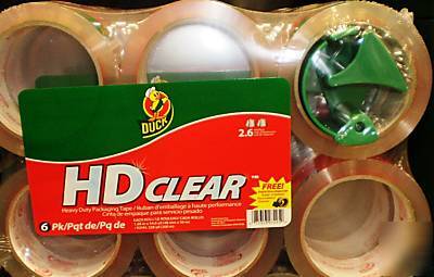 Heavy duty clear package packing tape 6 rolls 2.6MIL