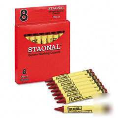 Permanent marking crayon, crayola staonal, red, 8 ct., 