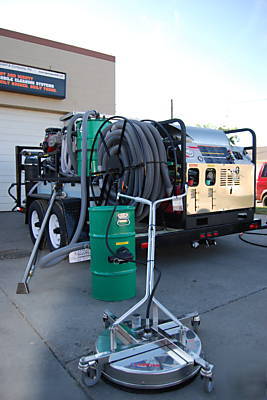 Trailer hot water pressure washer, washers with wash