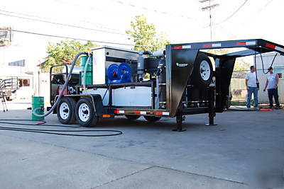 Trailer hot water pressure washer, washers with wash