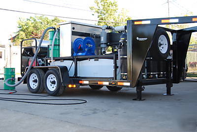 Trailer hot water pressure washer, washers with wash