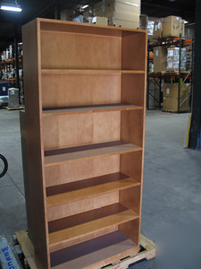 New geiger 6 shelf wood bookcase - brand 