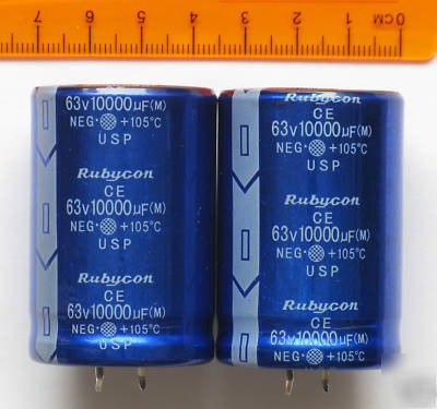 Rubycon 63V 10000UF low esr capacitor X2,good for audio